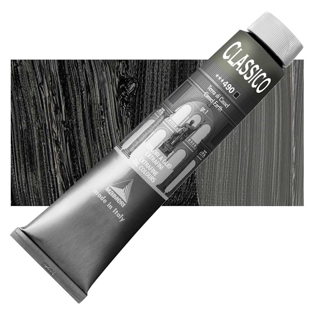 Open in modal - Maimeri Classico Oil Color - Cassel Earth, 60 ml tube and swatch