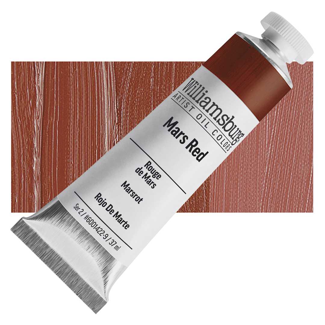 Open in modal - Williamsburg Handmade Oil Paint - Mars Red, 37 ml tube and swatch