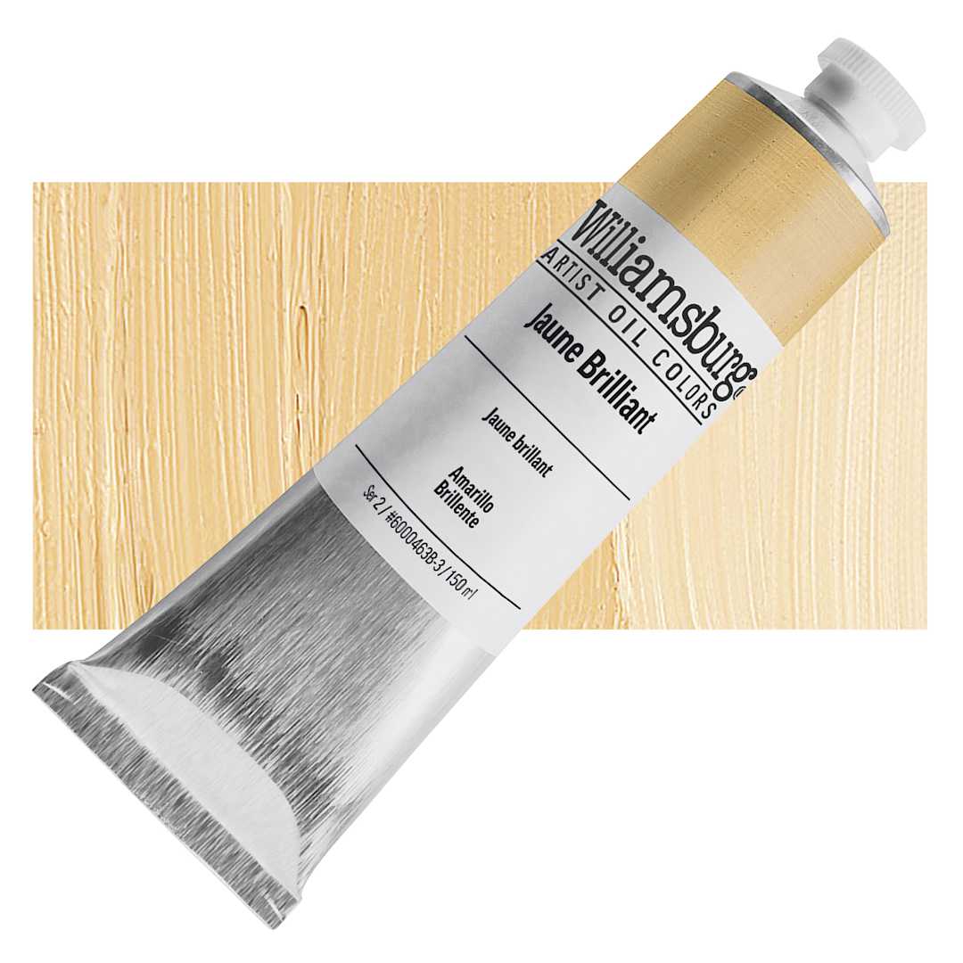 Open in modal - Williamsburg Handmade Oil Paint - Jaune Brilliant, 150 ml tube and swatch