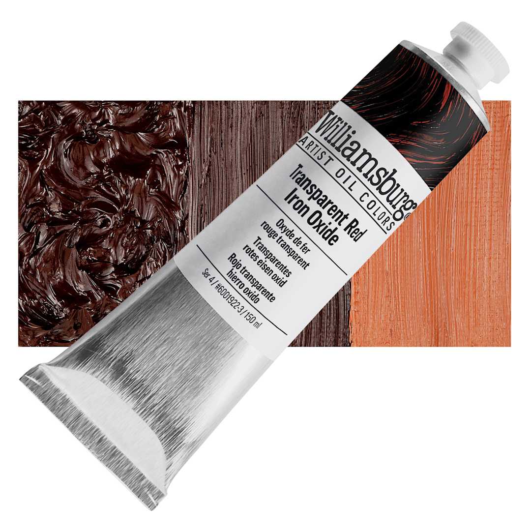 Open in modal - Williamsburg Oil - Transparent Red Iron Oxide, 150 ml tube and swatch