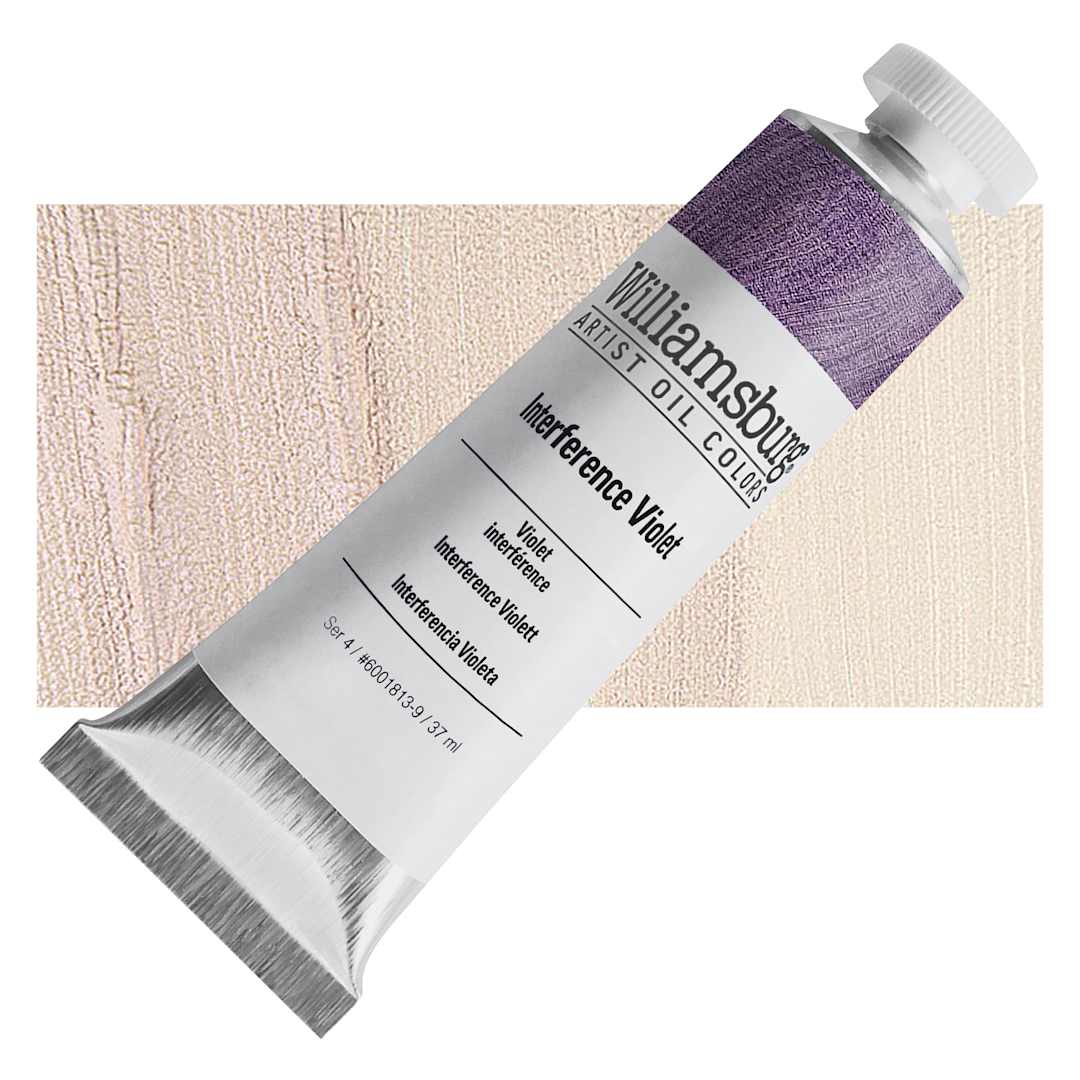 Open in modal - Williamsburg Handmade Oil Paint - Interference Violet, 37 ml tube and swatch