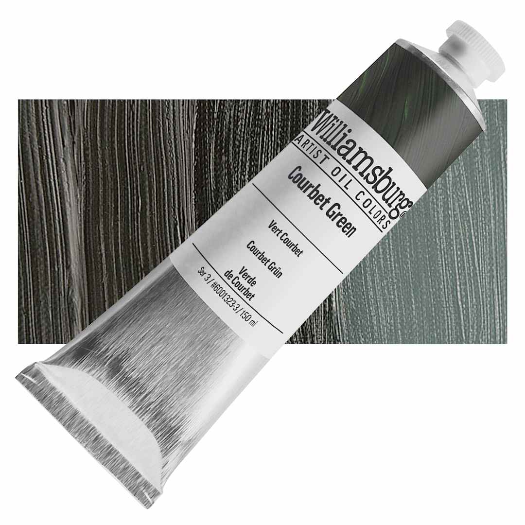 Open in modal - Williamsburg Handmade Oil Paint - Courbet Green, 150 ml tube and swatch
