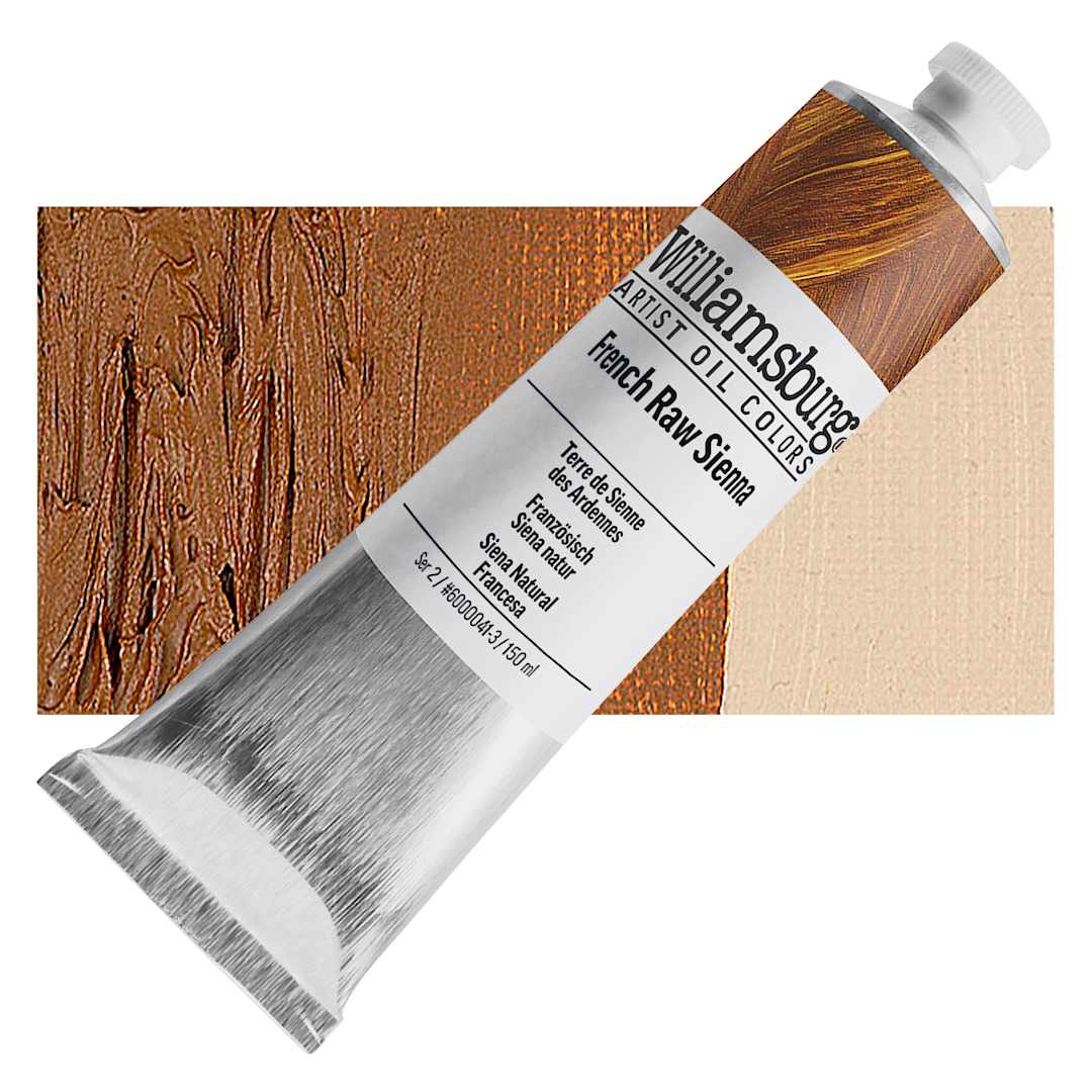 Open in modal - Williamsburg Handmade Oil Paint - French Raw Sienna, 150 ml tube and swatch