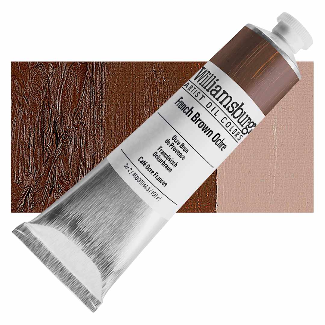 Open in modal - Williamsburg Handmade Oil Paint - French Brown Ochre, 150 ml tube and swatch