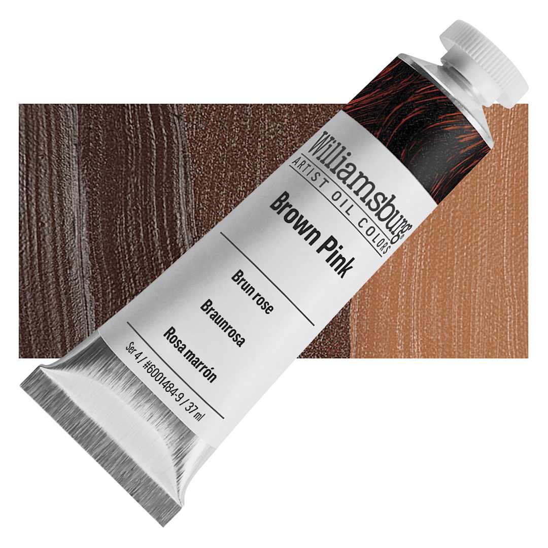 Open in modal - Williamsburg Handmade Oil Paint - Brown Pink, 37 ml tube and swatch