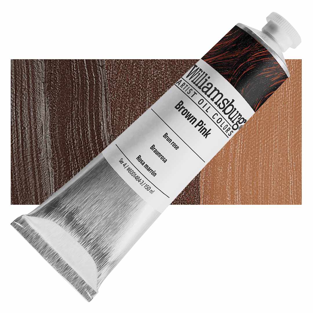 Open in modal - Williamsburg Handmade Oil Paint - Brown Pink, 150 ml tube and swatch
