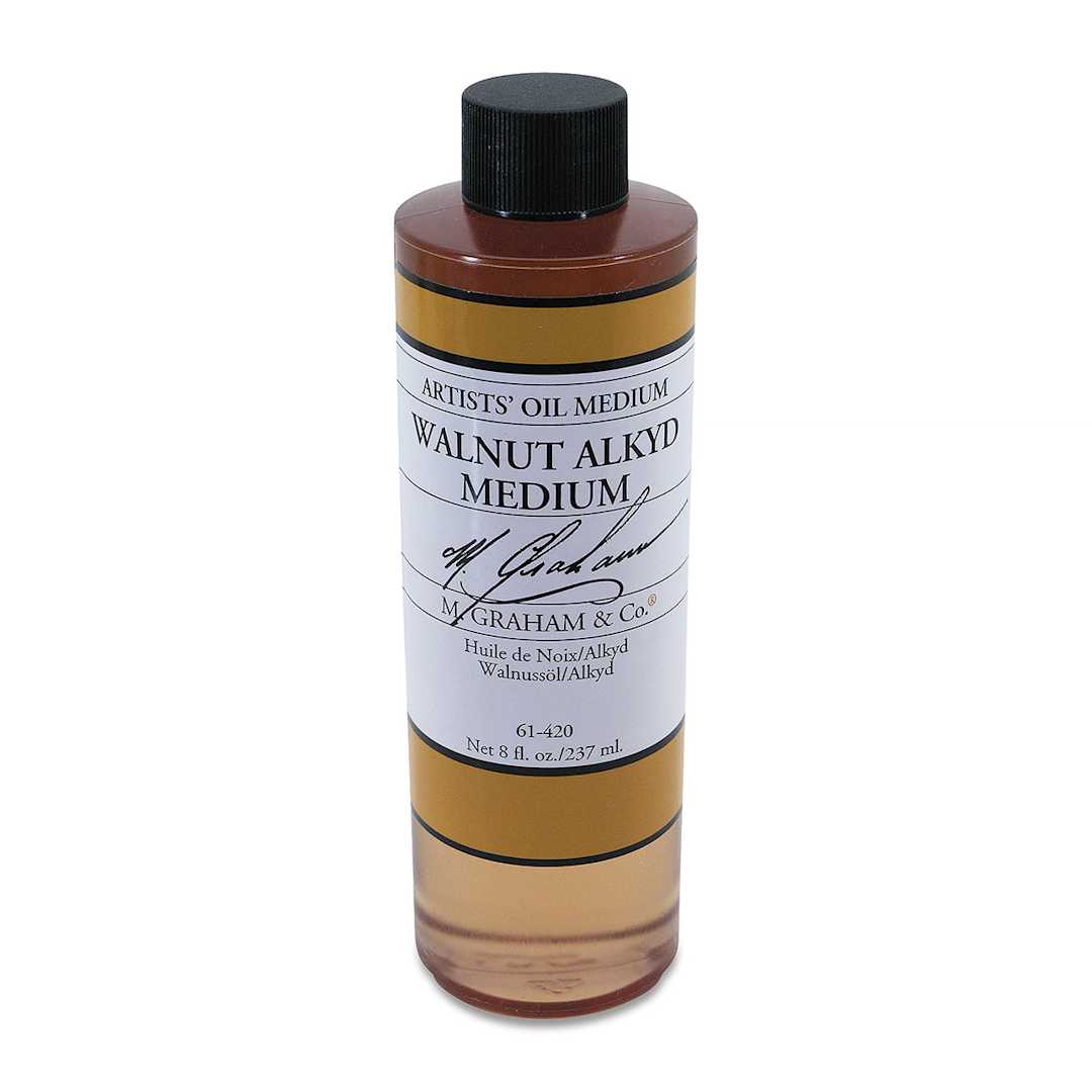 Open in modal - M. Graham Walnut Alkyd Medium - Walnut Alkyd Medium, 8 oz bottle