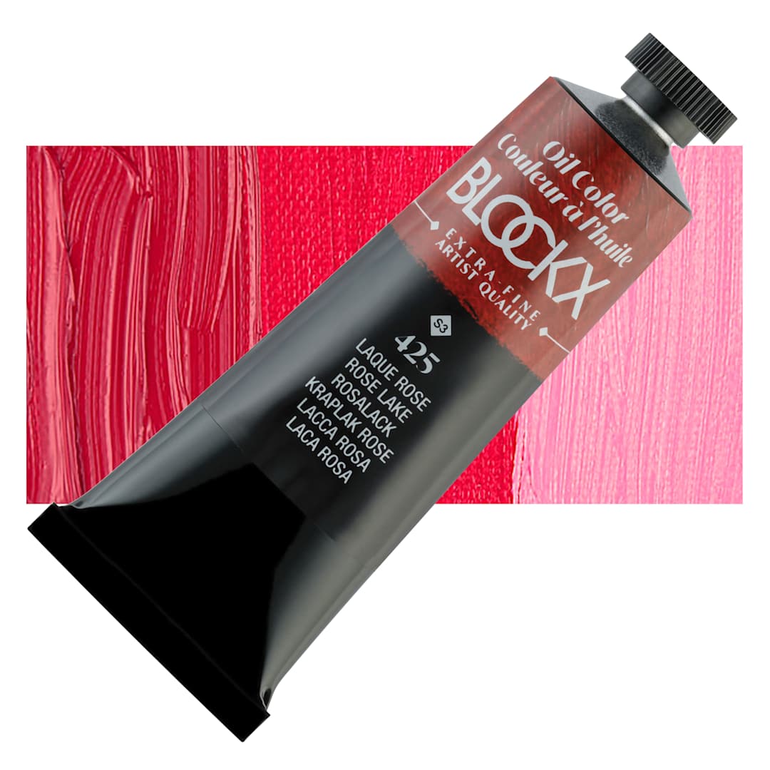 Open in modal - Blockx Artist Oil Color - Rose Lake, 35 ml tube and swatch