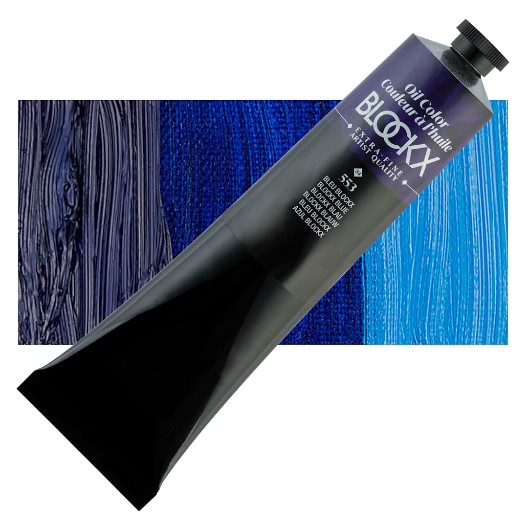 Open in modal - Blockx Artist Oil Color - Blockx Blue, 200 ml Tube and swatch