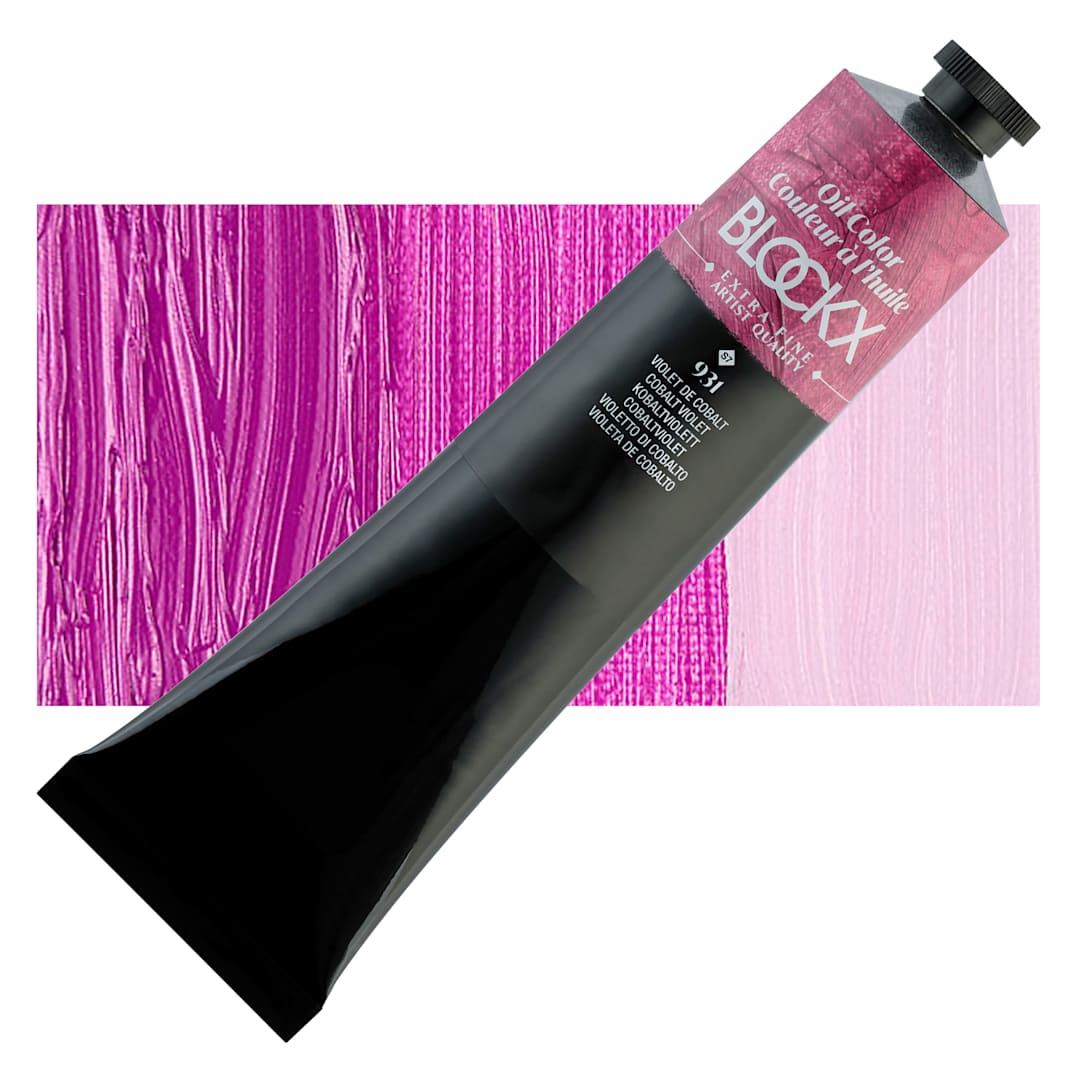 Open in modal - Blockx Artist Oil Color - Cobalt Violet, 200 ml Tube and swatch