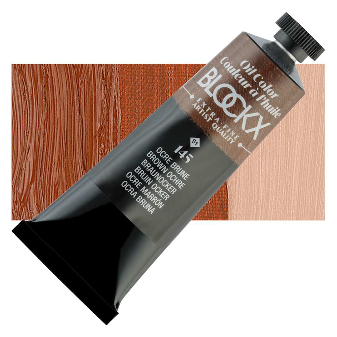 Open in modal - Blockx Artist Oil Color - Brown Ochre, 35 ml tube and swatch