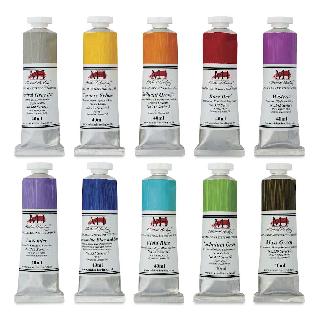 Open in modal - Michael Harding Artists Oil Color - Set of 10, Turnbridge Wells Colors, 40 ml Tubes
