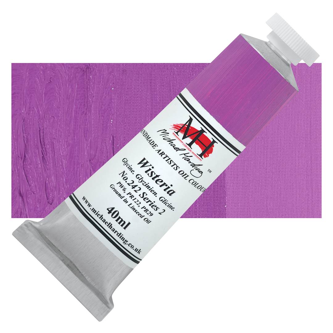 Open in modal - Michael Harding Artists Oil Color - Wisteria, 40 ml tube and swatch