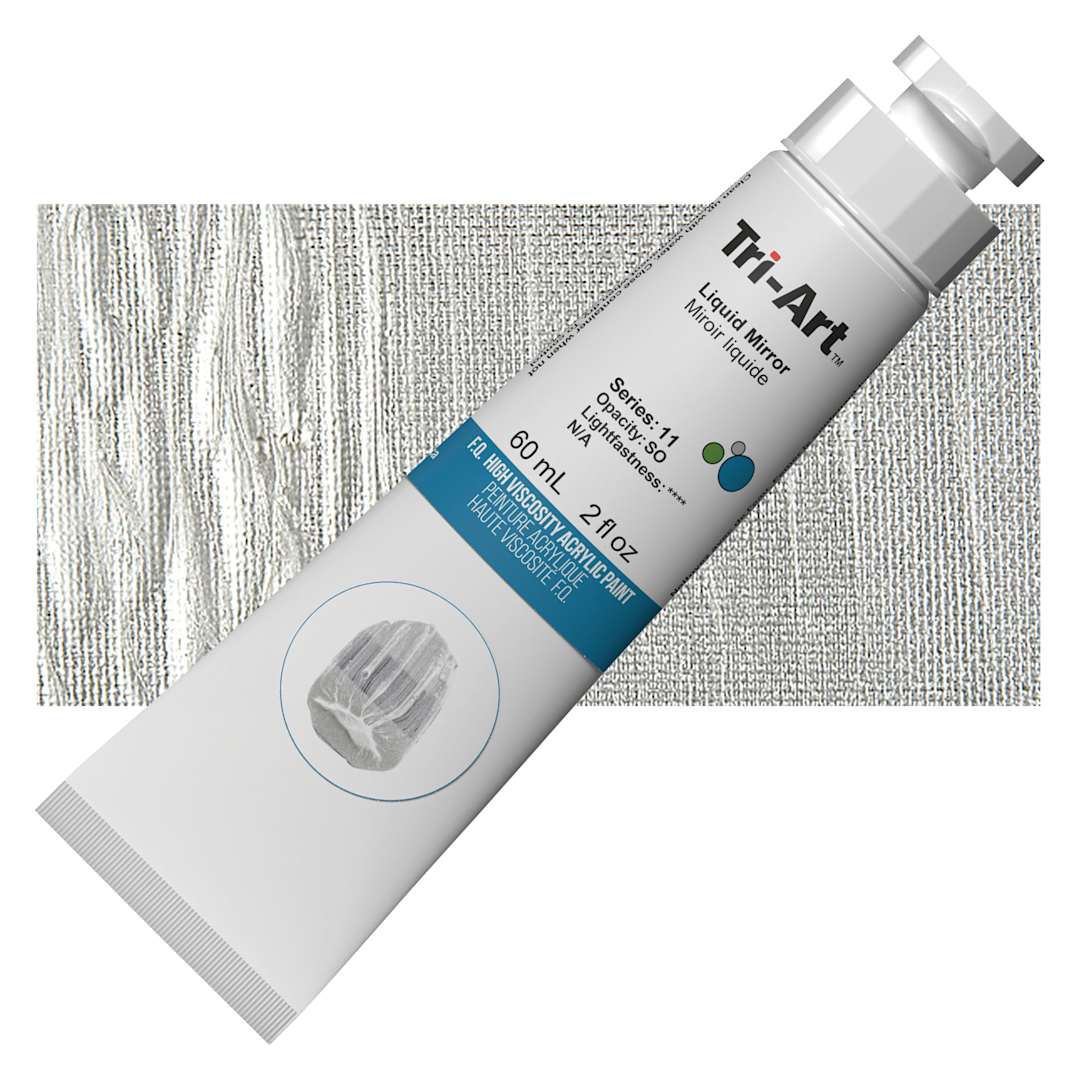 Open in modal - Tri-Art High Viscosity Artist Acrylic - Liquid Mirror, 60 ml tube and swatch