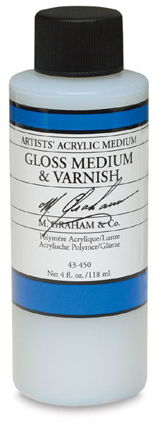 Open in modal - M. Graham Polymer Mediums - Front of Gloss Medium bottle
