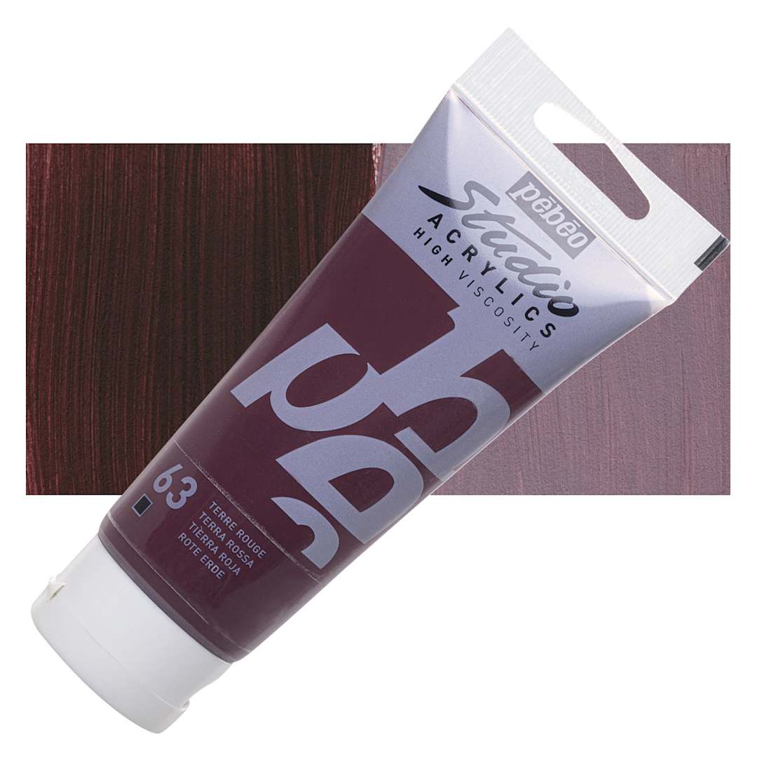 Open in modal - Pebeo High Viscosity Acrylic - Terra Rossa, 100 ml, Swatch with Tube