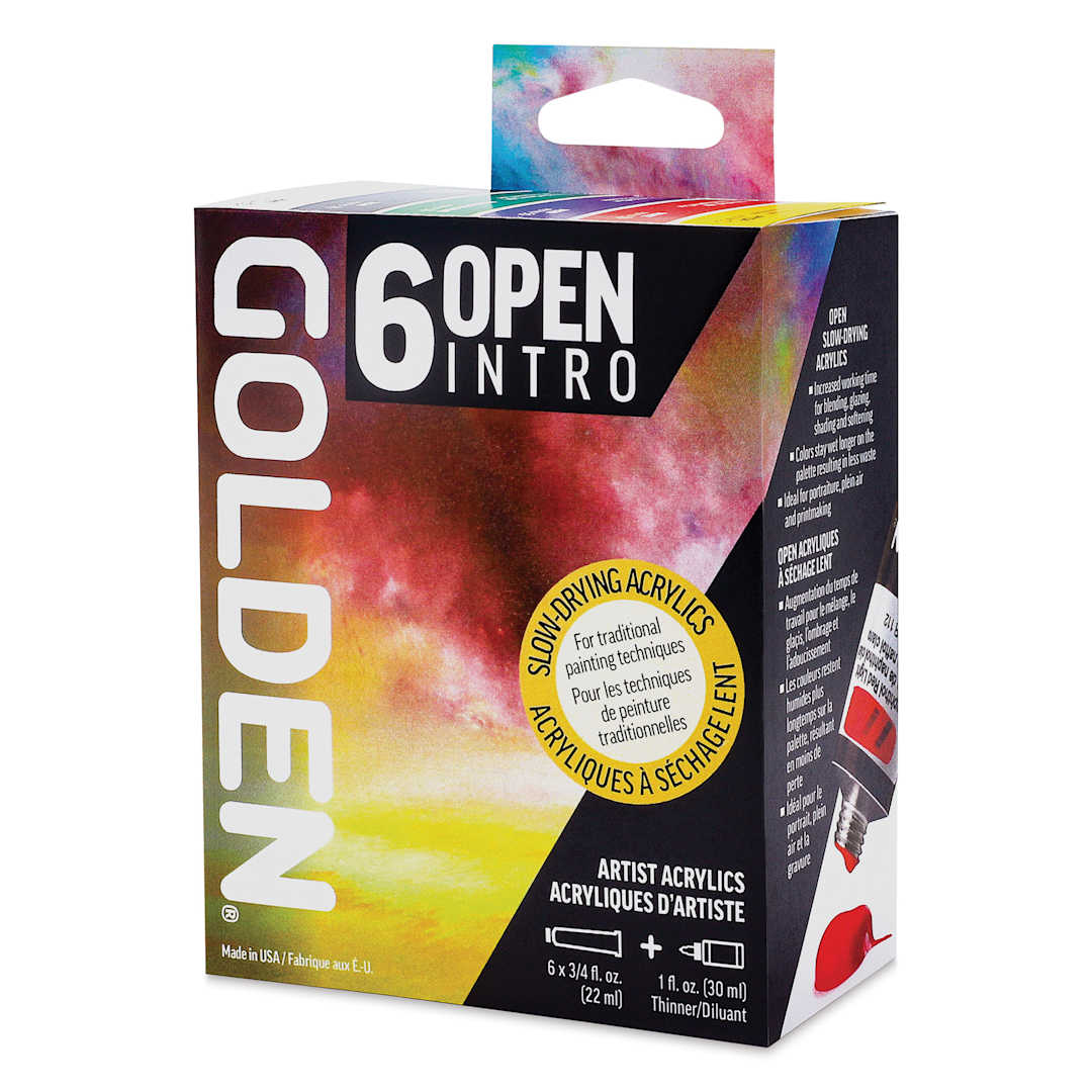 Open in modal - Golden Open Acrylics - Intro Colors, Set of 6 with Thinner, 22 ml