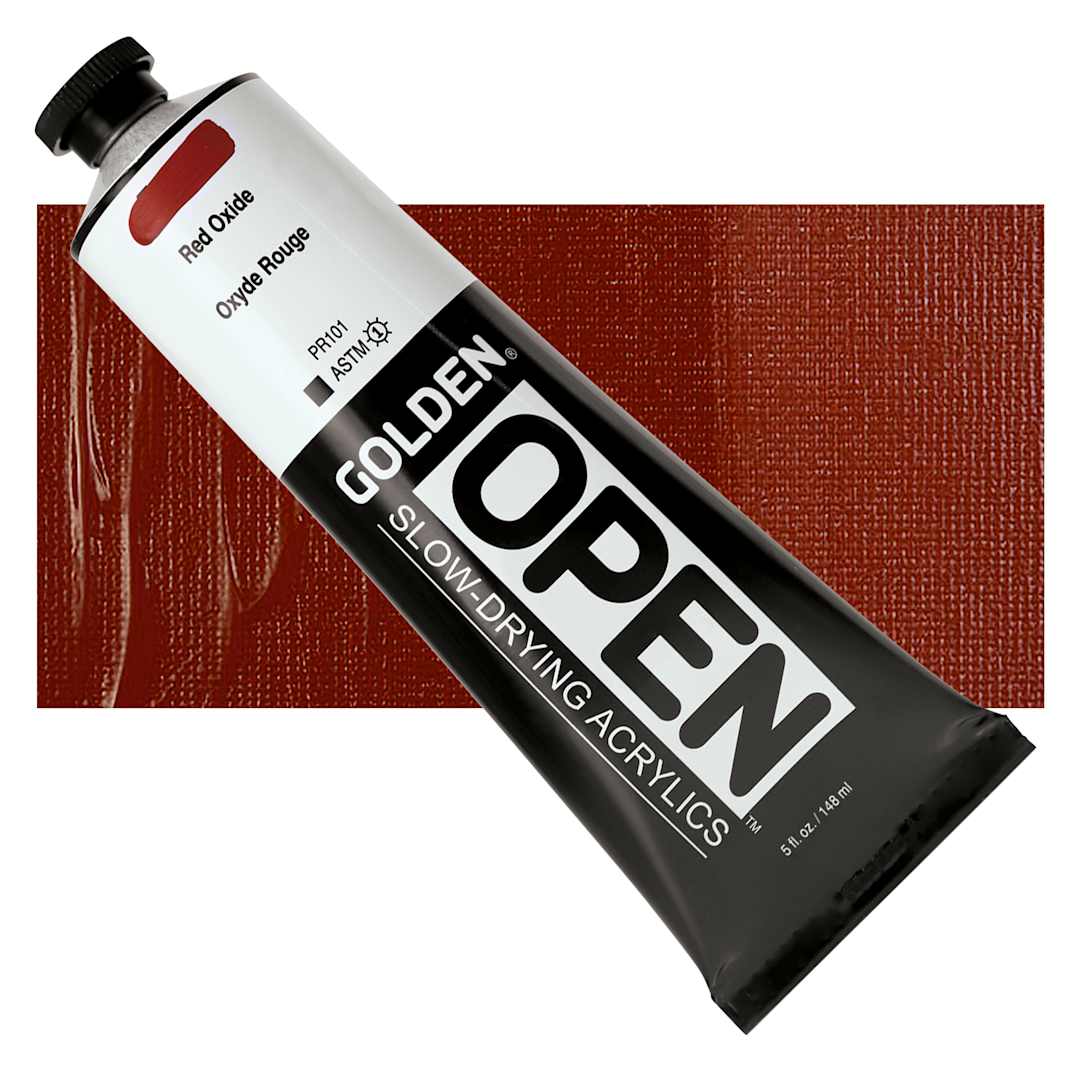Open in modal - Golden Open Acrylic - Red Oxide, 5 oz Tube and swatch