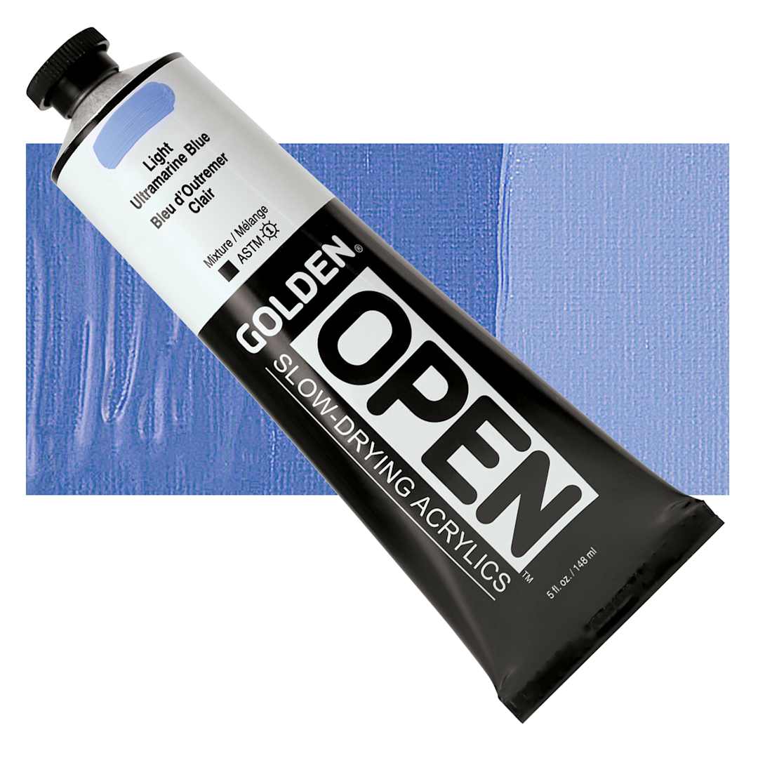 Open in modal - Golden Open Acrylic - Light Ultramarine Blue, 5 oz Tube and swatch