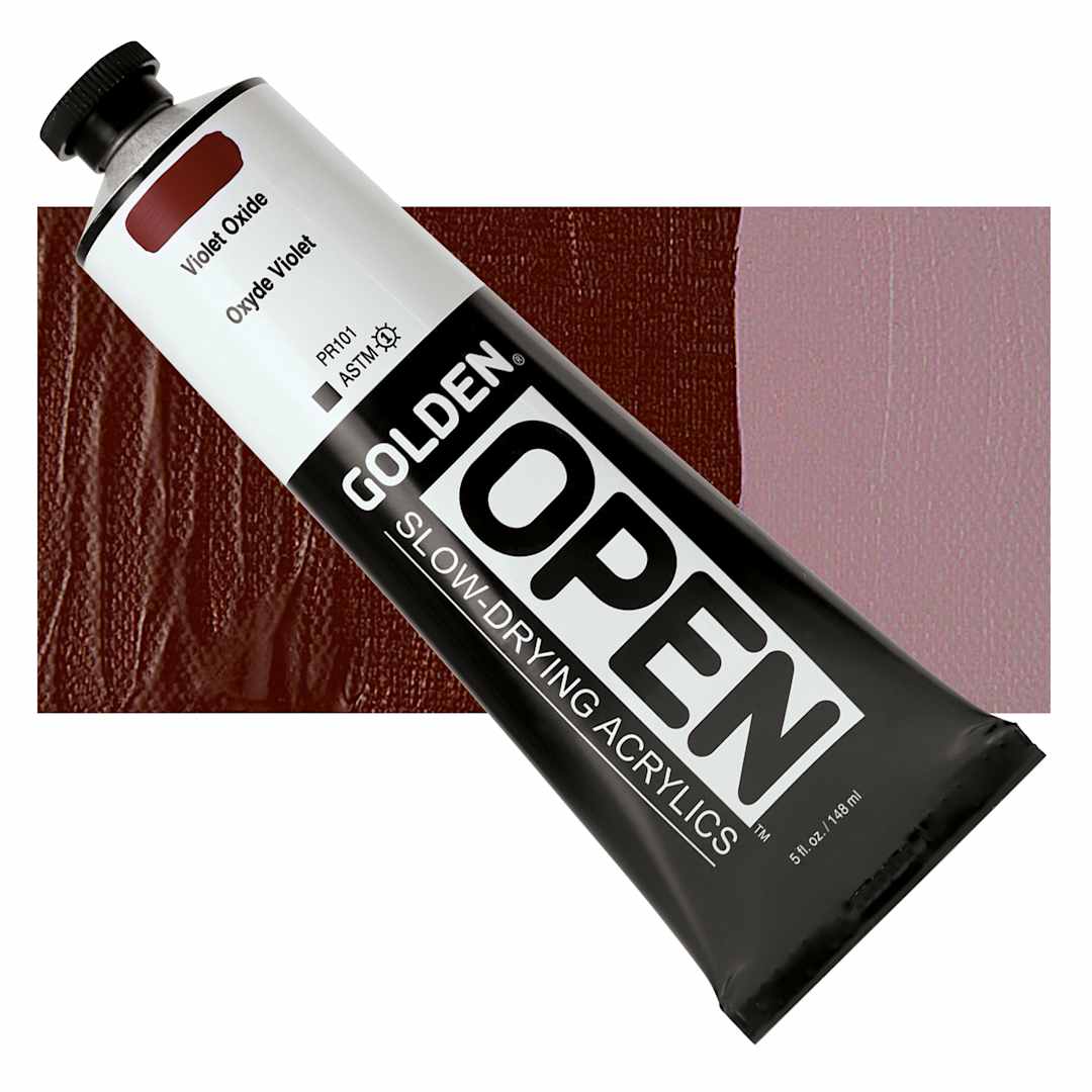 Open in modal - Golden Open Acrylic - Violet Oxide, 5 oz Tube and swatch