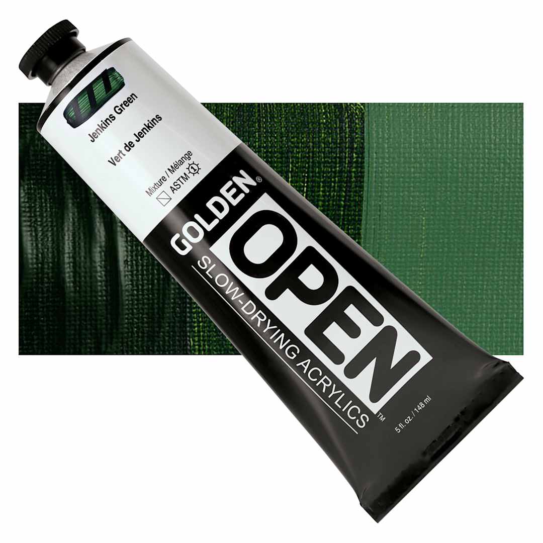 Open in modal - Golden Open Acrylic - Jenkins Green, 5 oz Tube and swatch