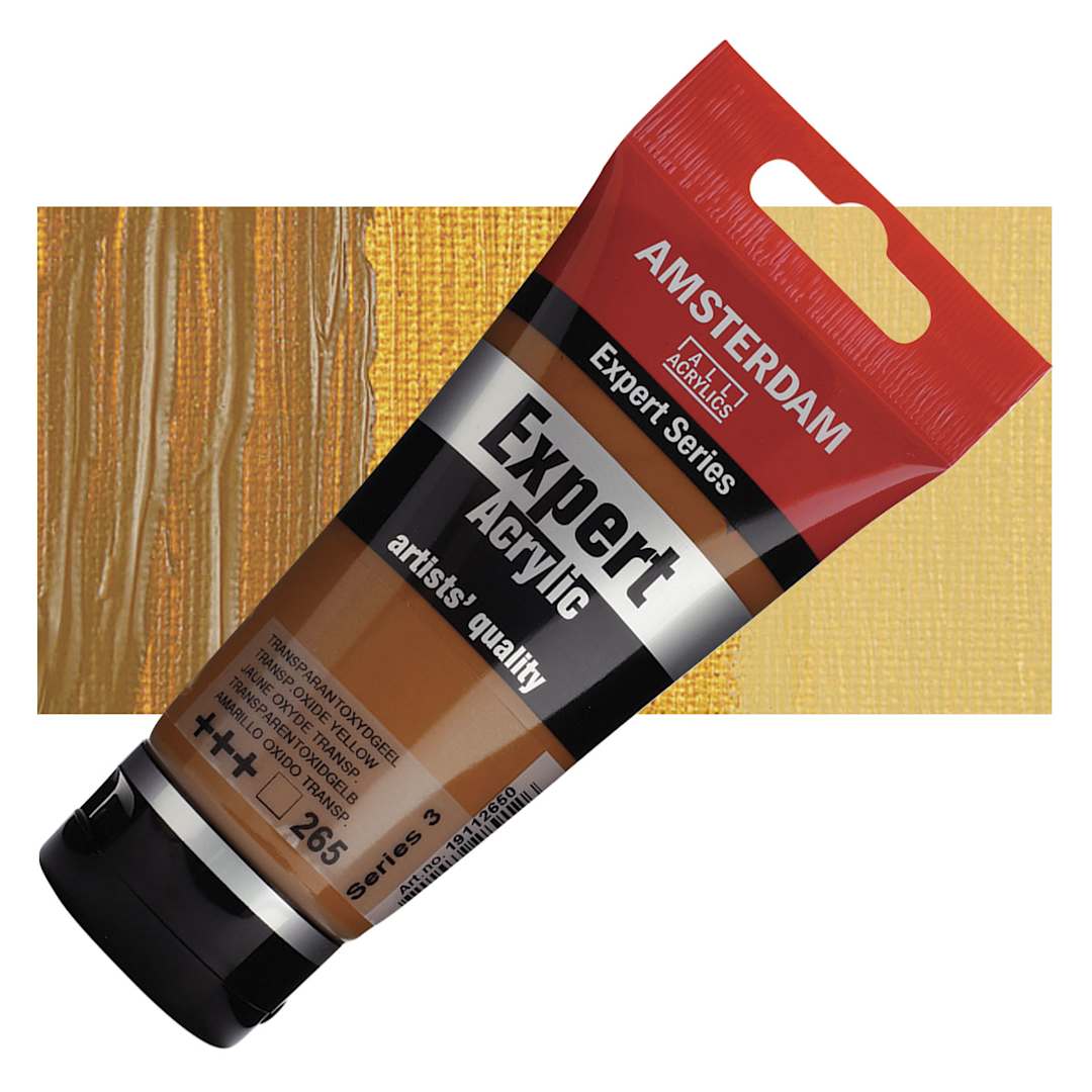 Open in modal - Amsterdam Expert Series Acrylic - Transparent Oxide Yellow, 75 ml tube and swatch