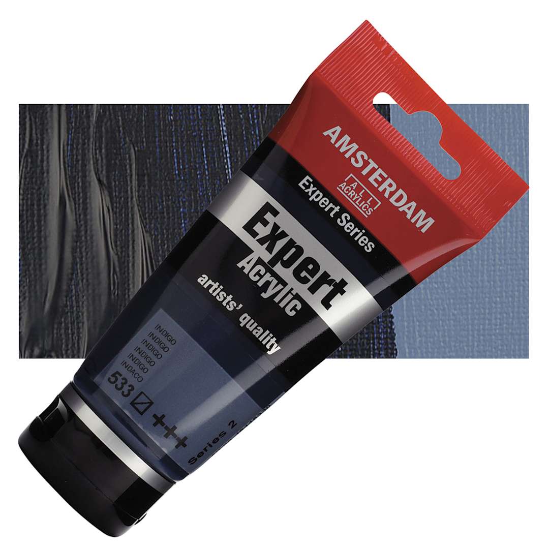 Open in modal - Amsterdam Expert Series Acrylic - Indigo, 75 ml tube and swatch