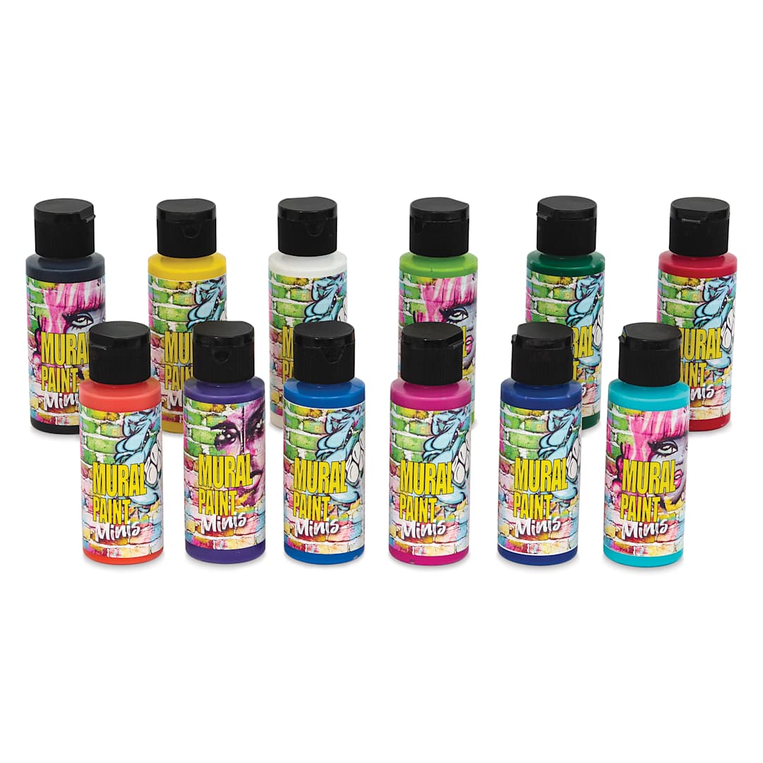 Open in modal - Chroma Acrylic Mural Paints - Minis, Set of 12, 2 oz jars