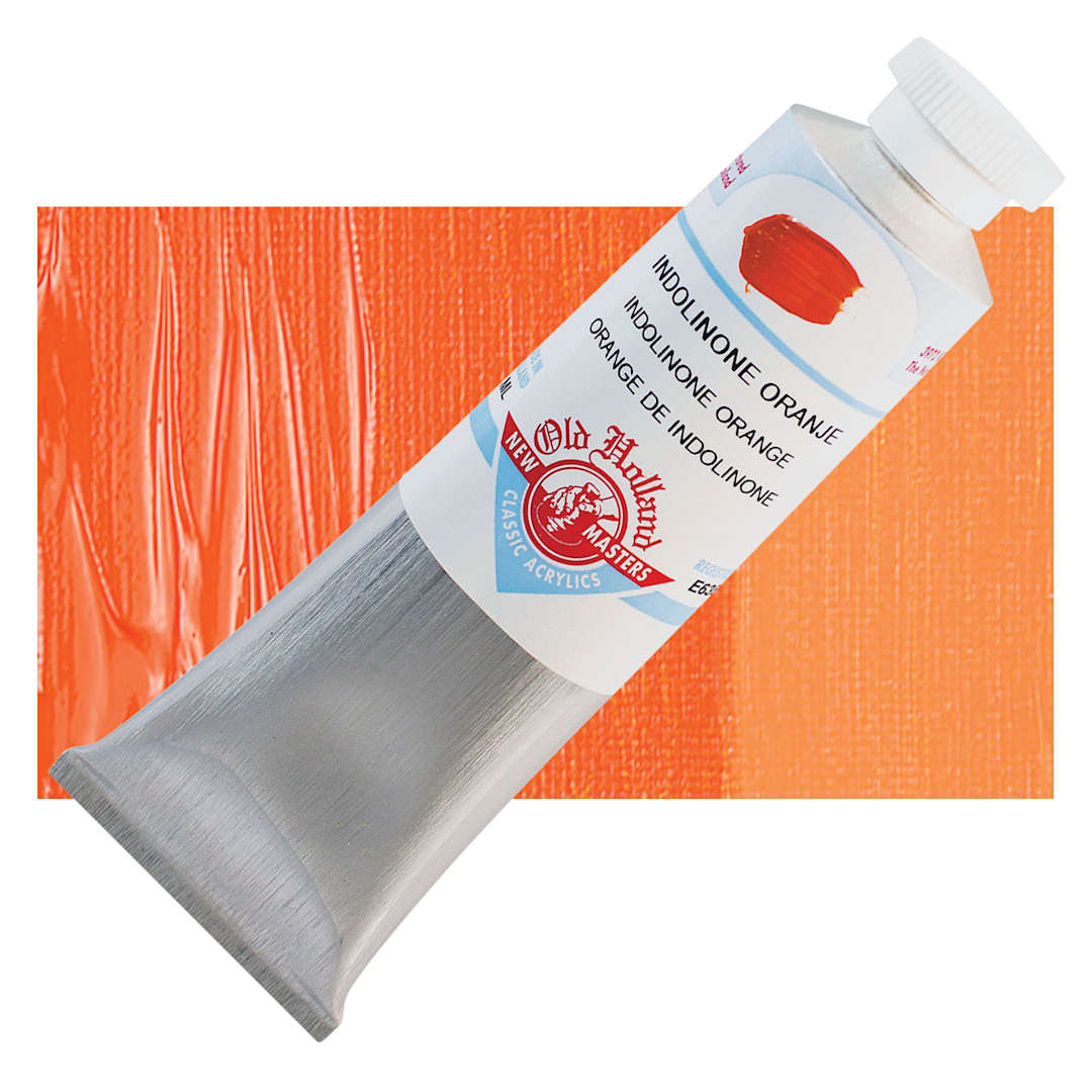 Open in modal - Old Holland New Masters Classic Acrylic Paint - Indolinone Orange and swatch