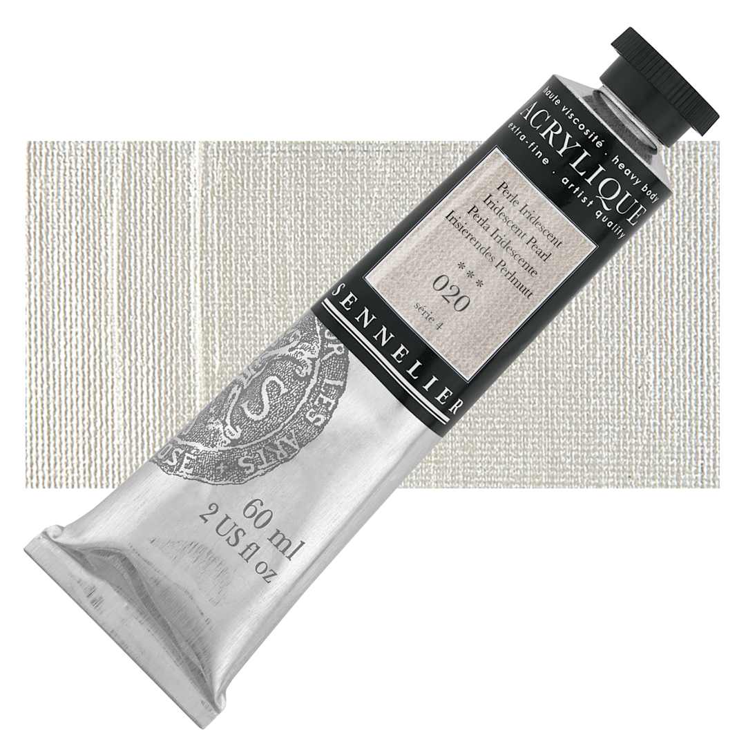Open in modal - Sennelier Extra-Fine Artist Acrylique - Iridescent Pearl, 60 ml tube and swatch