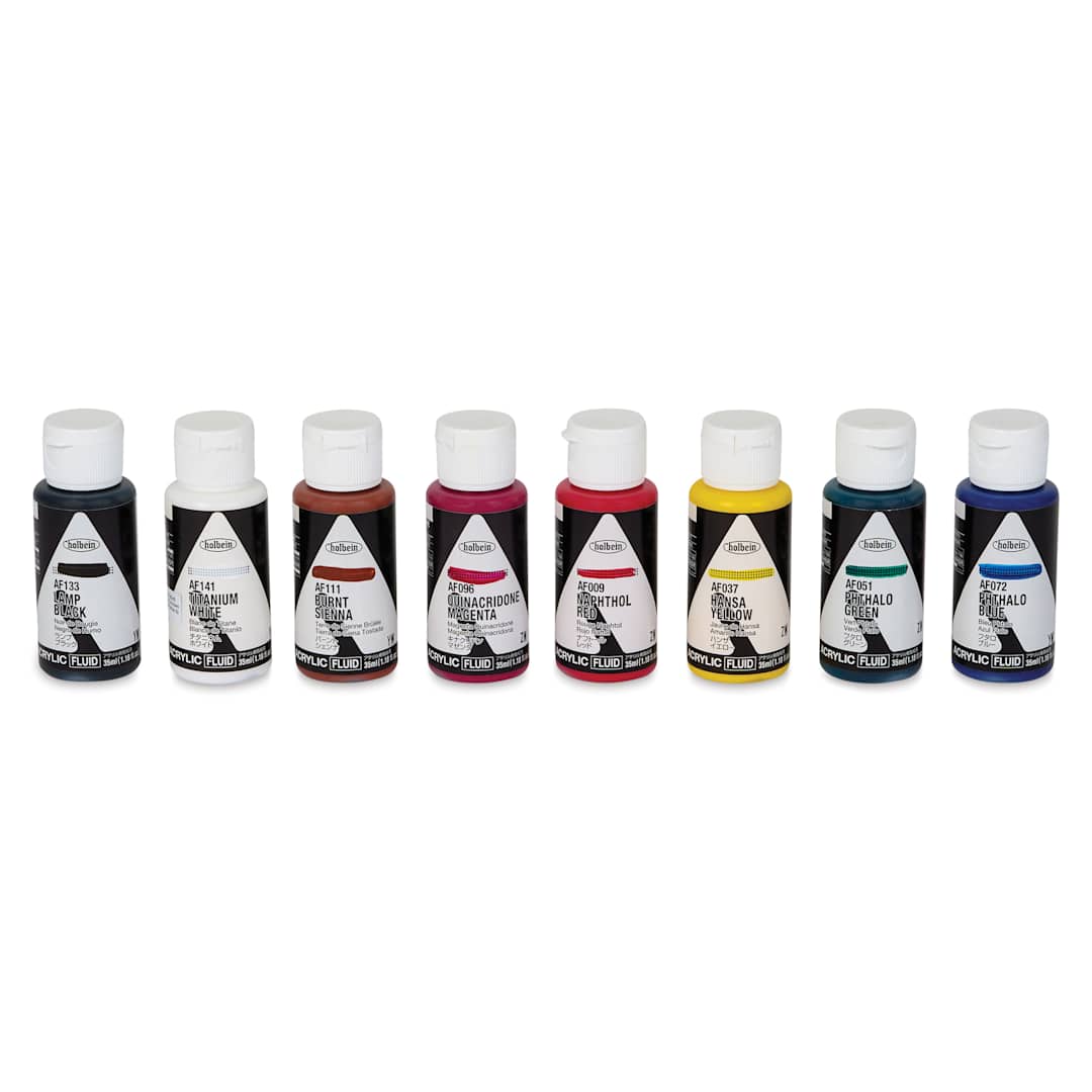 Open in modal - Holbein Fluid Acrylics - Set of 8, 35 ml