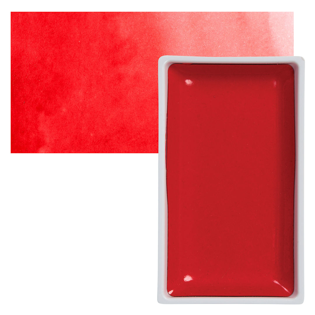 Open in modal - Kuretake Gansai Tambi Watercolor Pan - Cadmium Red pan and swatch
