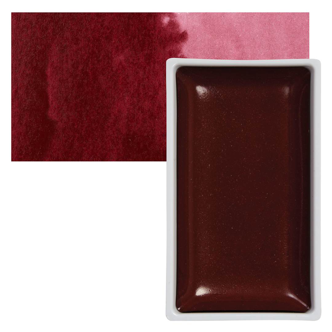 Open in modal - Kuretake Gansai Tambi Watercolor Pan - Maroon pan and swatch