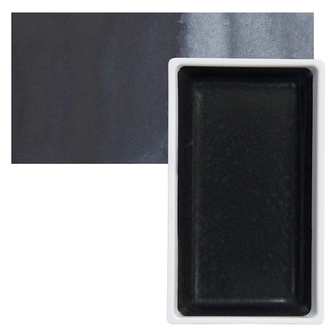 Open in modal - Kuretake Gansai Tambi Watercolor Pan - Graphite Blue pan and swatch