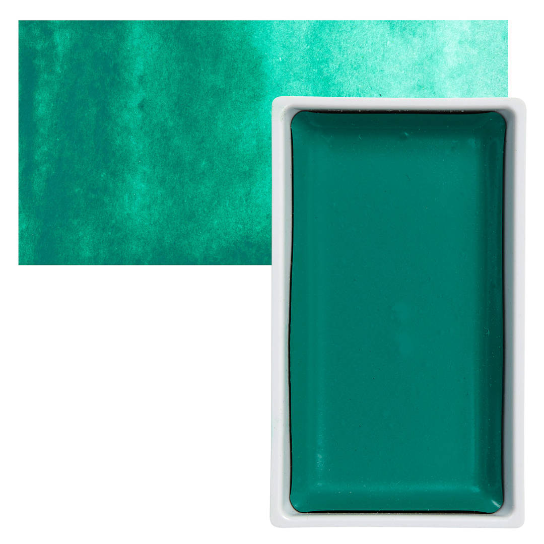 Open in modal - Kuretake Gansai Tambi Watercolor Pan - Cobalt Green pan and swatch