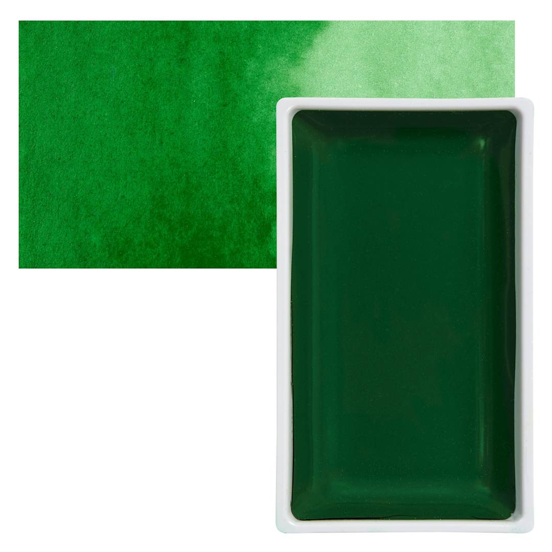 Open in modal - Kuretake Gansai Tambi Watercolor Pan - Hooker's Green pan and swatch