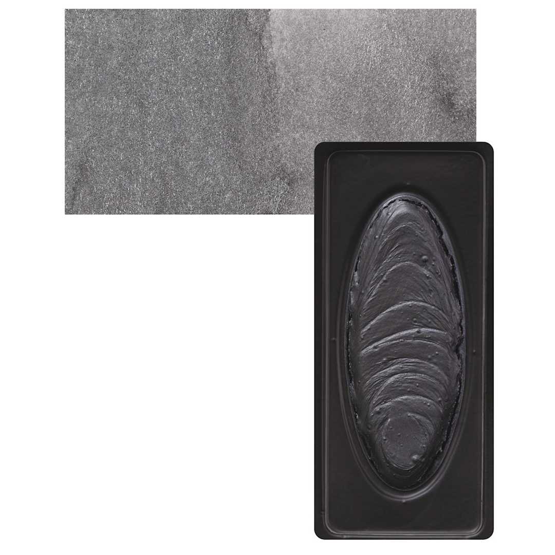 Open in modal - Richeson Collegiate Semi-Moist Metallic Watercolor - Pewter and swatch
