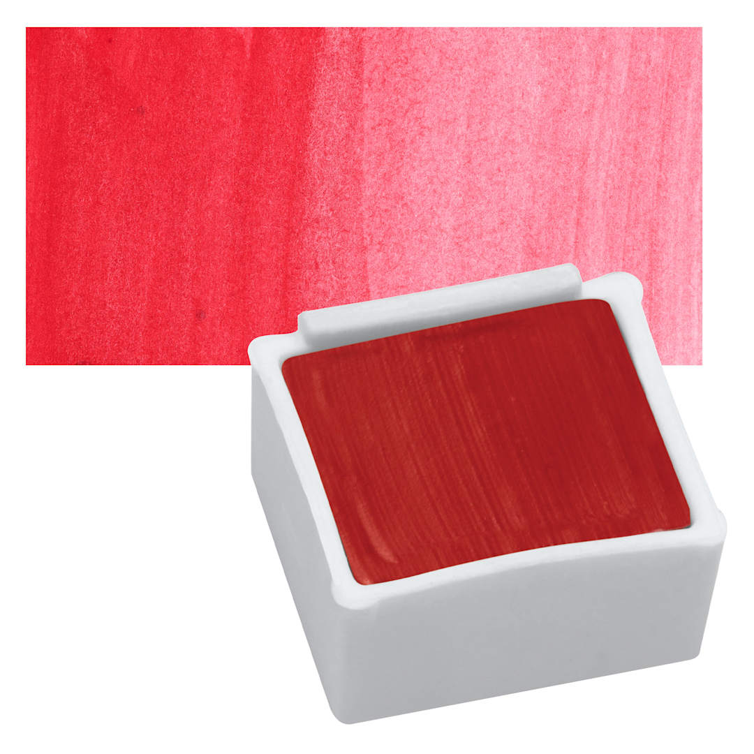 Open in modal - Derwent Inktense Paint Pan - Poppy Red pan and swatch