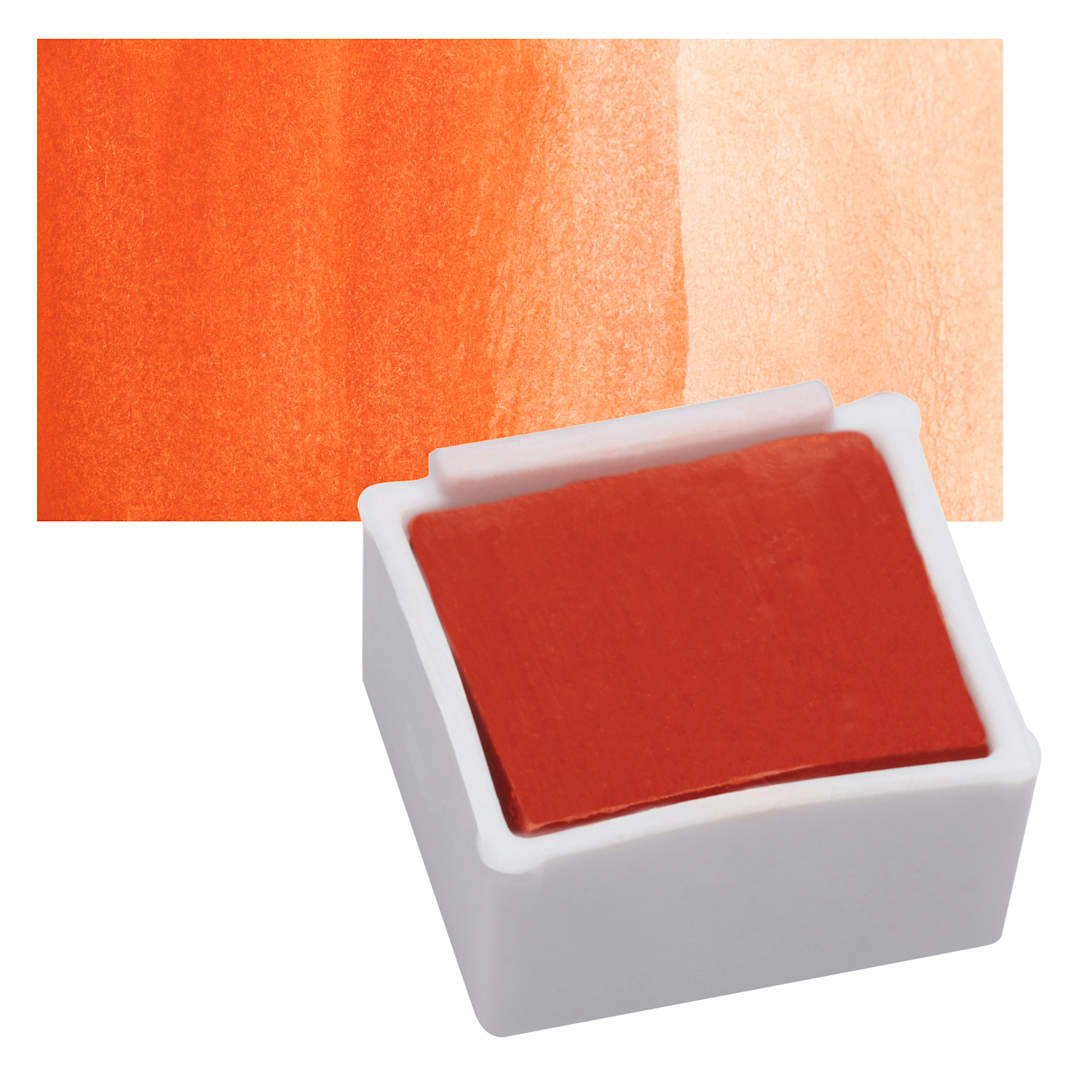 Open in modal - Derwent Inktense Paint Pan - Bright Orange pan and swatch