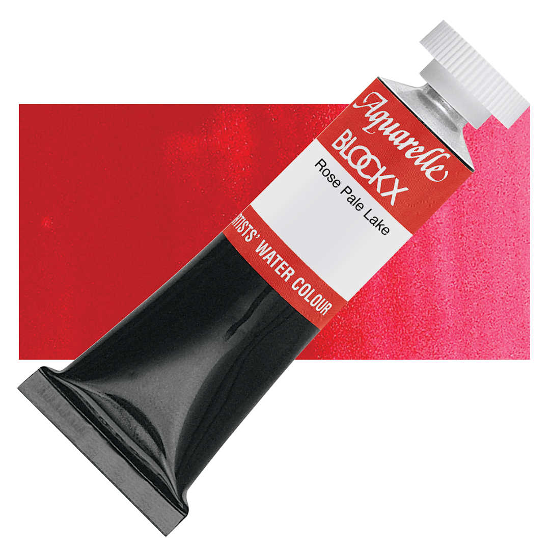 Open in modal - Blockx Artists' Watercolor - Rose Pale Lake, 15 ml Tube and swatch