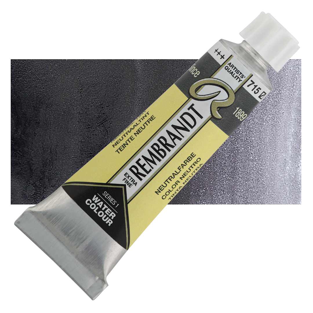 Open in modal - Rembrandt Artist Watercolor - Neutral Tint, 10 ml tube and swatch