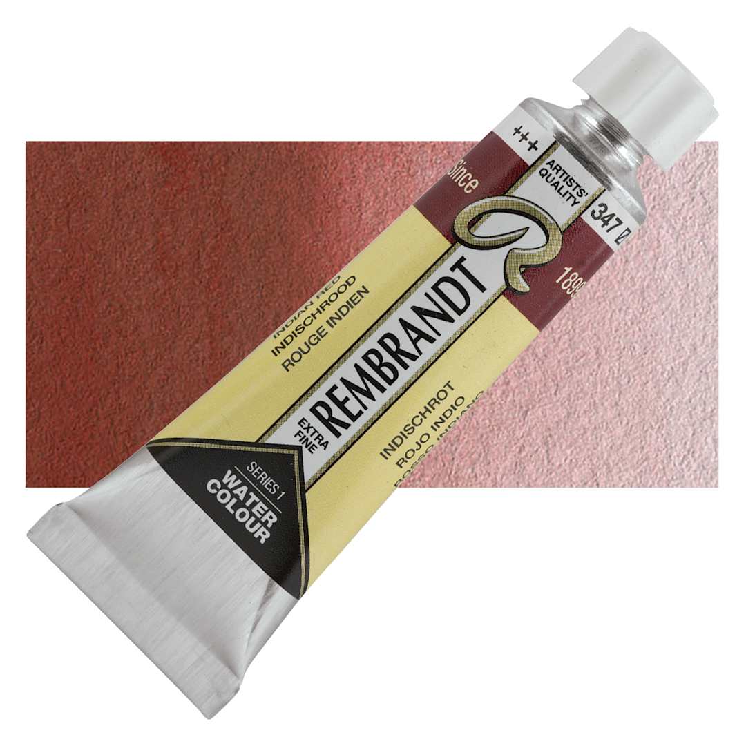 Open in modal - Rembrandt Artist Watercolor - Indian Red, 10 ml Tube and swatch