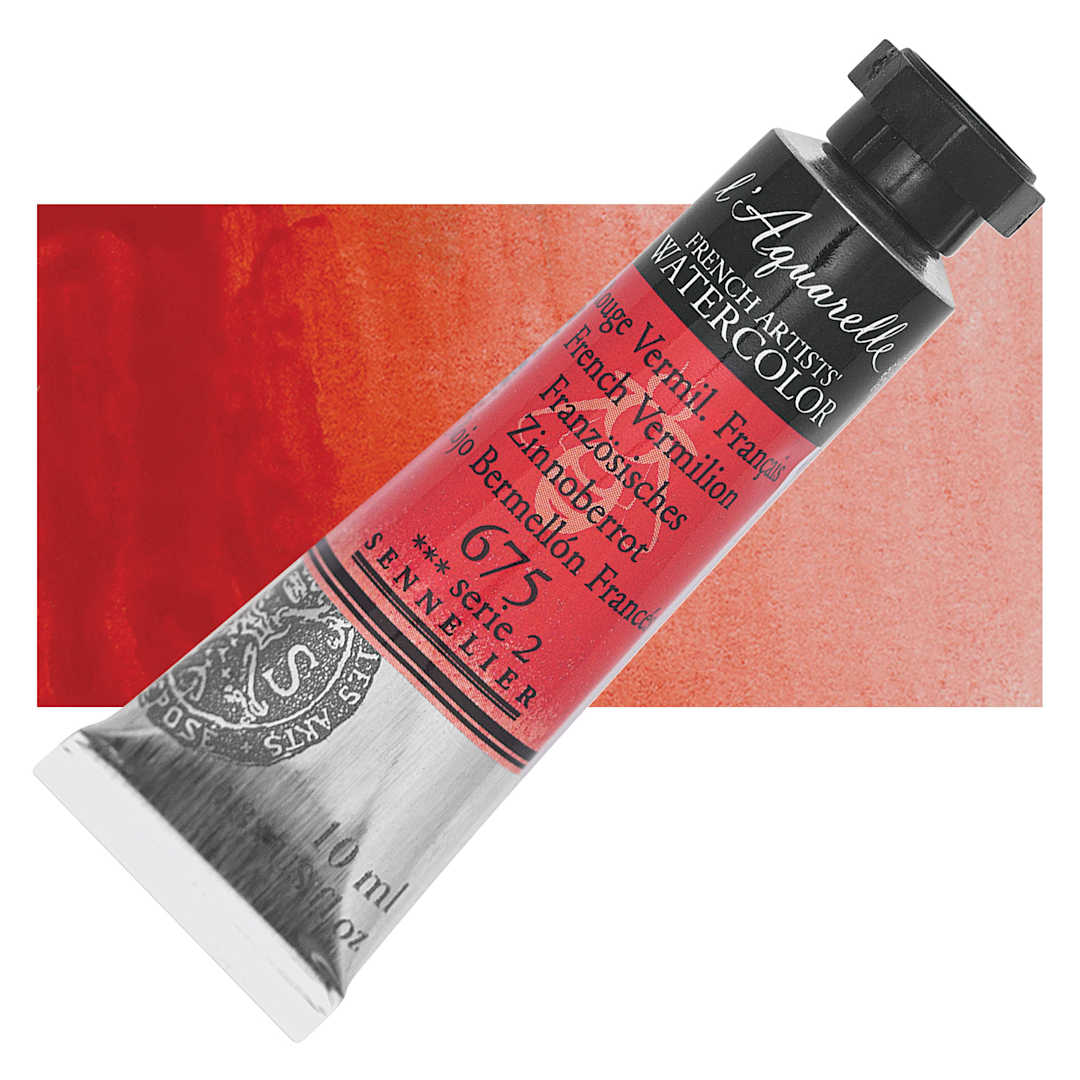 Open in modal - Sennelier French Artists' Watercolor - French Vermilion, 10 ml, Tube