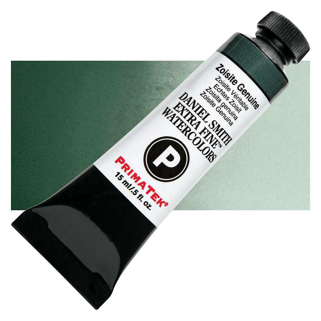 Open in modal - Daniel Smith Extra Fine Watercolor - PrimaTek, Zoisite Genuine, 15 ml Tube and swatch