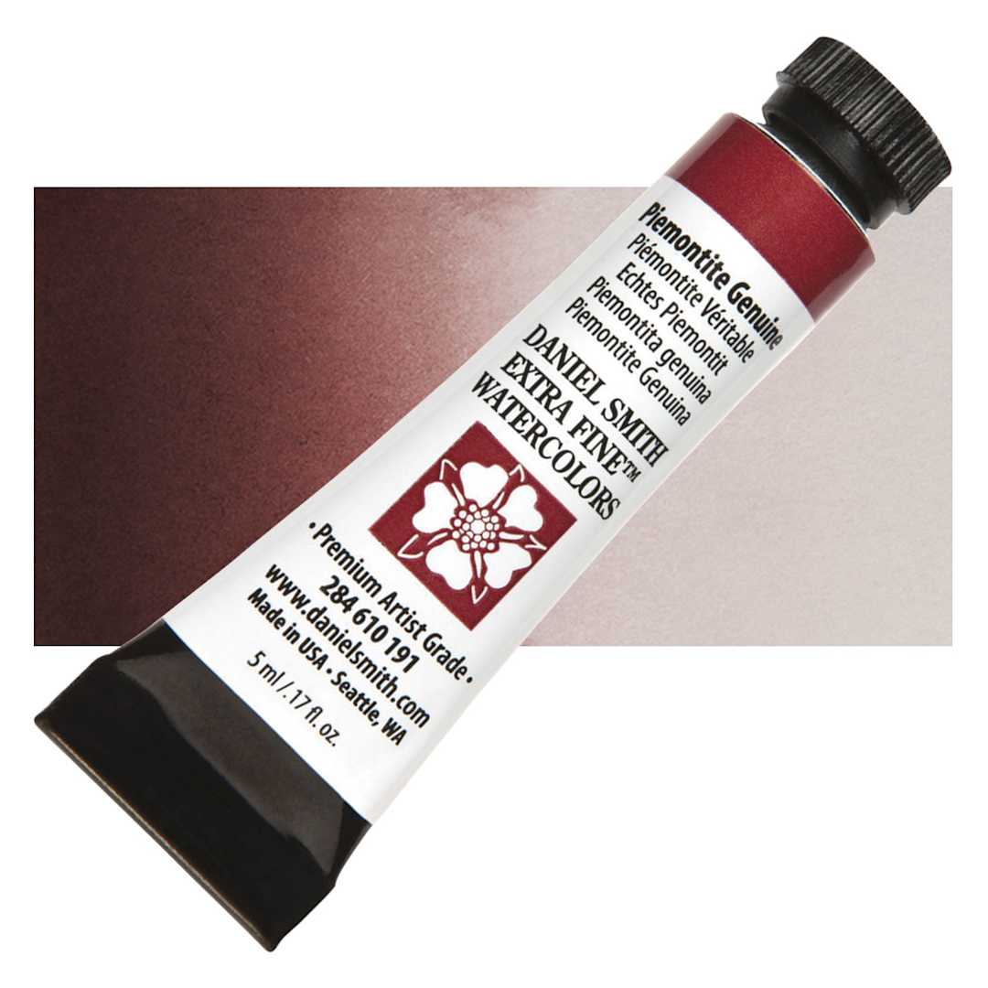 Open in modal - Daniel Smith Extra Fine Watercolor - PrimaTek, Piemontite Genuine, 5 ml Tube and swatch