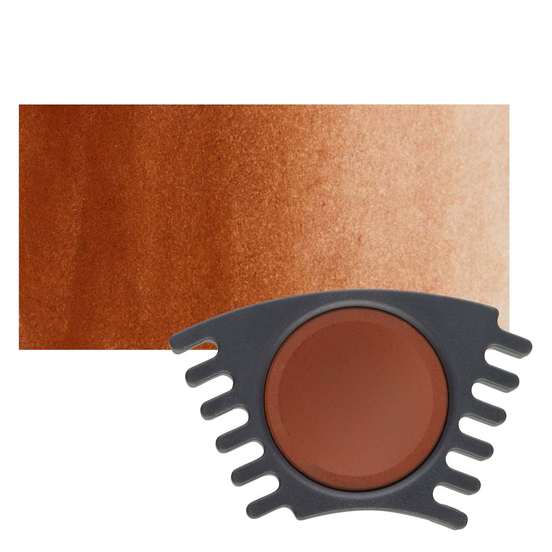 Open in modal - Faber Castell Connector Watercolor Paints - Burnt Sienna Refill pan and swatch