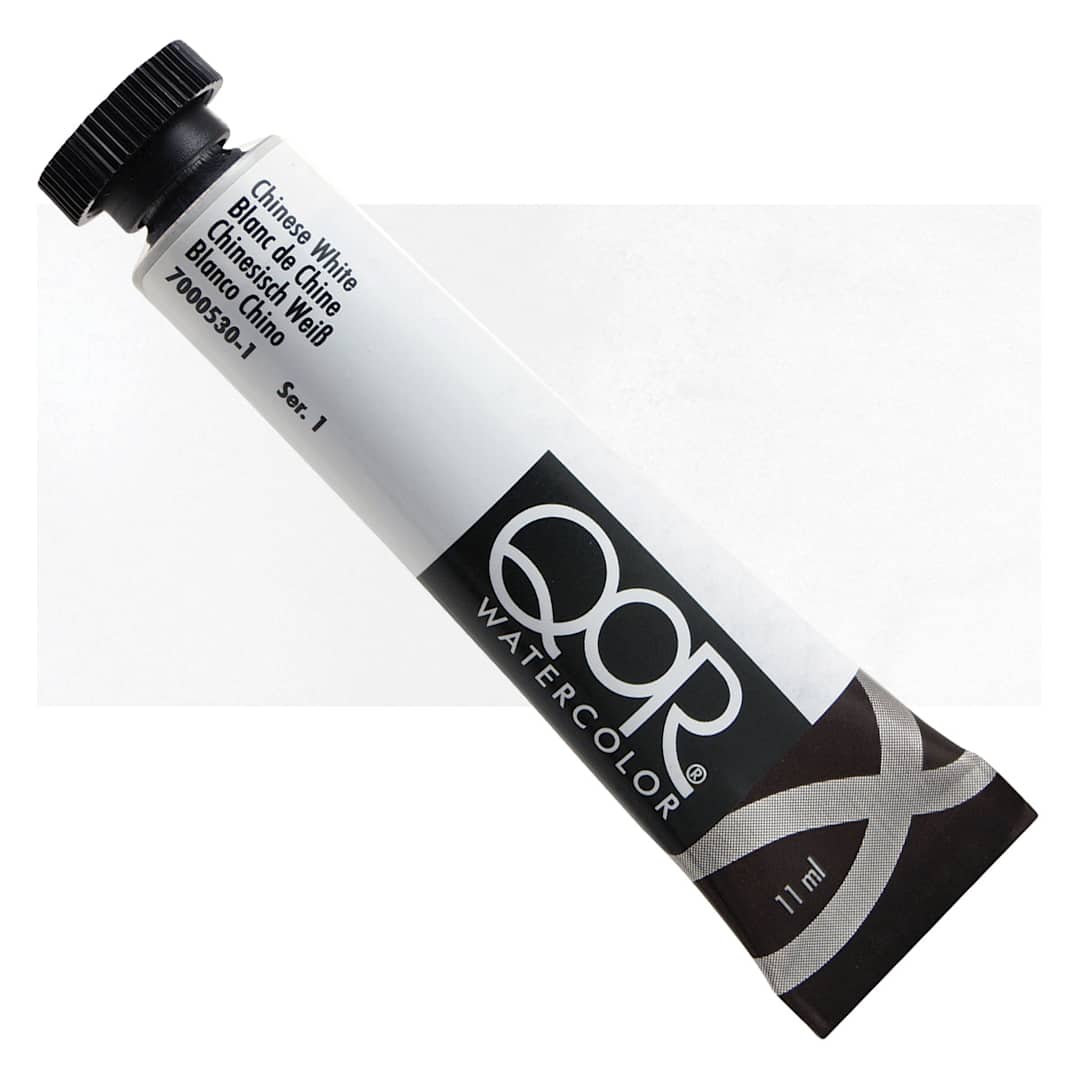 Open in modal - QoR Modern Watercolor - Chinese White, 11 ml tube and swatch