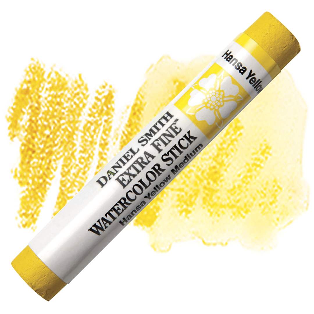 Open in modal - Daniel Smith Watercolor Stick - Hansa Yellow Medium stick and swatch