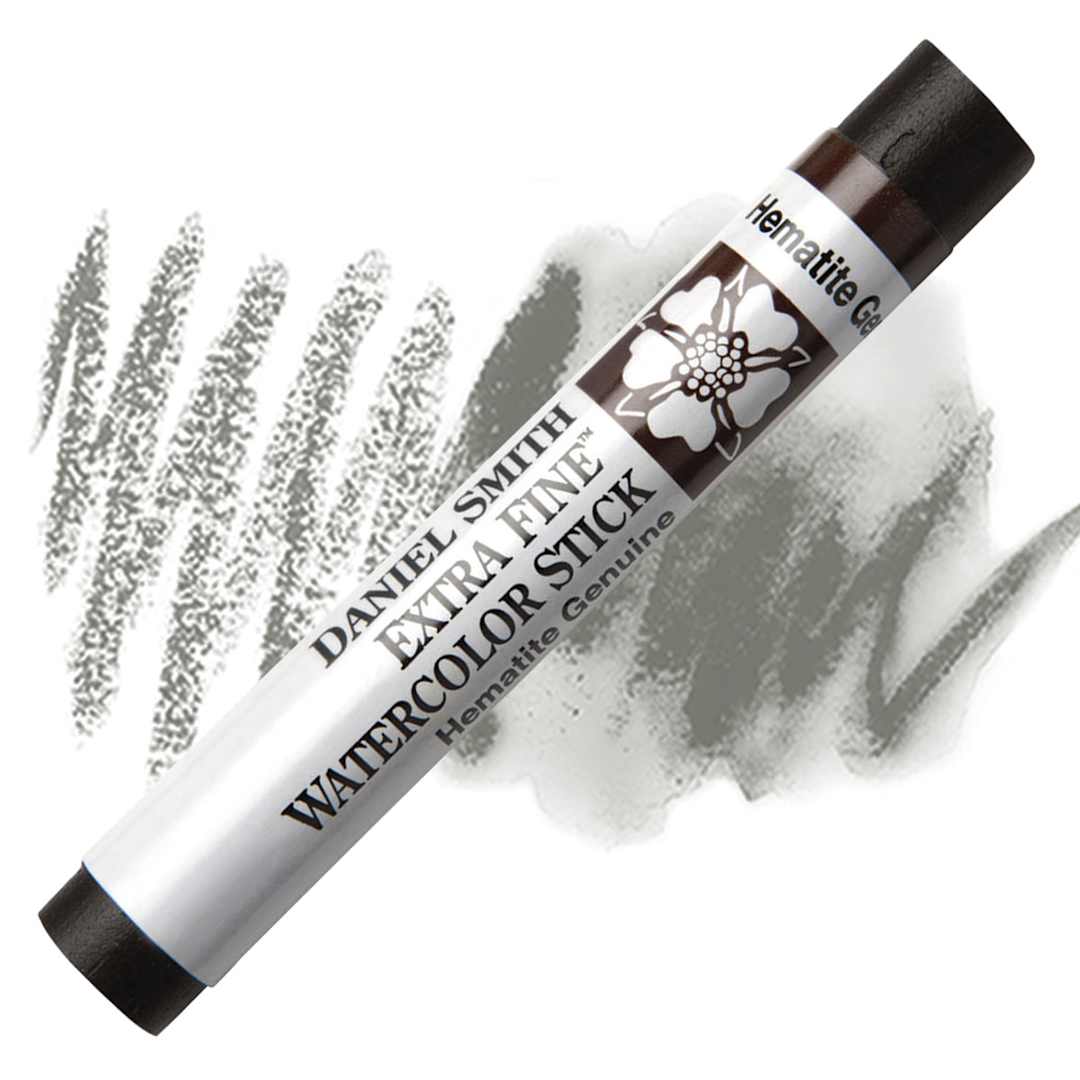Open in modal - Daniel Smith Watercolor Stick - Hematite Genuine stick and swatch