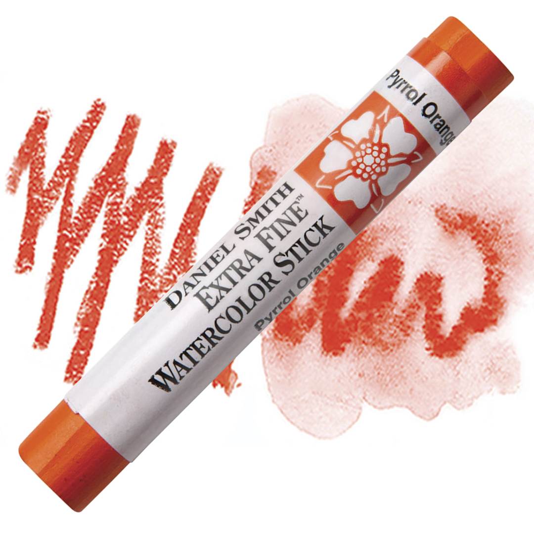 Open in modal - Daniel Smith Watercolor Stick - Pyrrol Orange stick and swatch